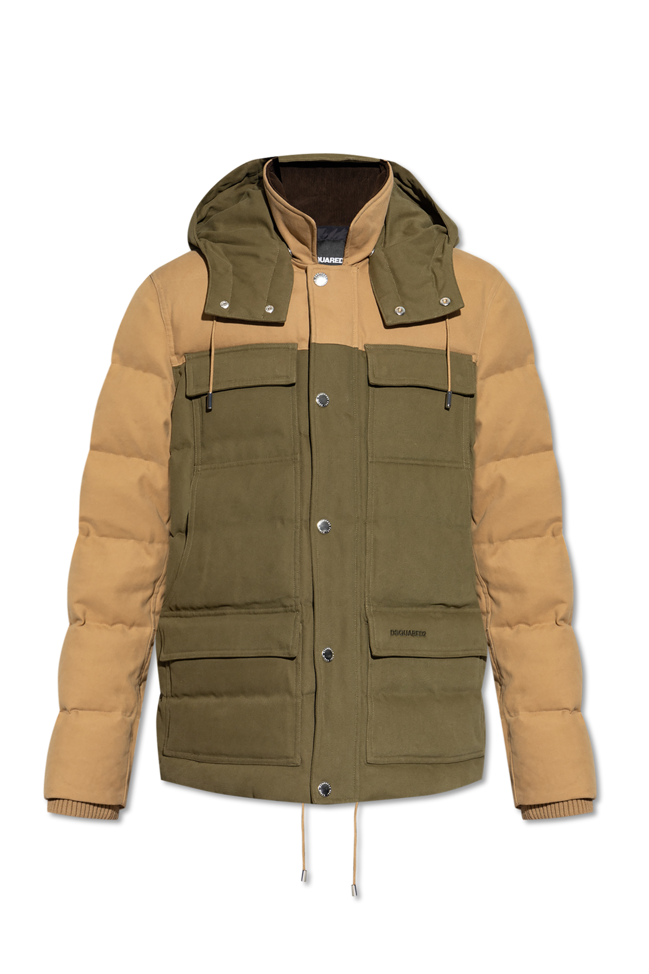 DSQUARED2 / ジップジャケット/M/レーヨン/ブラウン/アイボリー/ボーダー SchaferandweinerShops Japan - Green shoe-care jacket with pockets